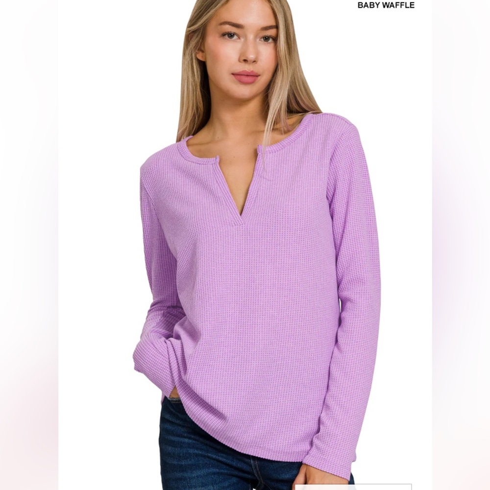Zenana Outfitters Lavender Long Sleeve Top; Size  L; New without tags